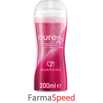 durex massage 2 in 1 gel massaggio corpo e lubrificante guarana' 200 ml