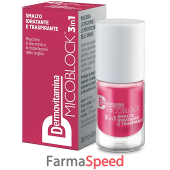 dermovitamina micoblock 3in1 smalto idratante traspirante rosa geranio 5 ml