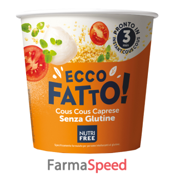 nutrifree ecco fatto cous cous caprese 70 g