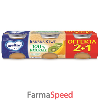 mellin omogeneizzato banana kiwi 3 pezzi da 100 g