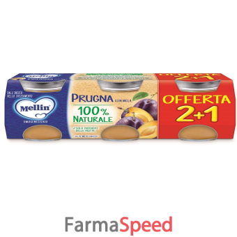 mellin omogeneizzato prugna 3 pezzi da 100 g