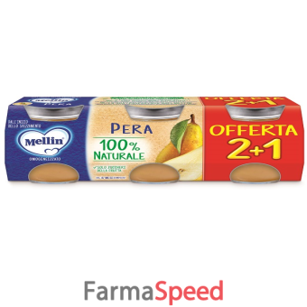 mellin omogeneizzato pera 3 pezzi da 100 g