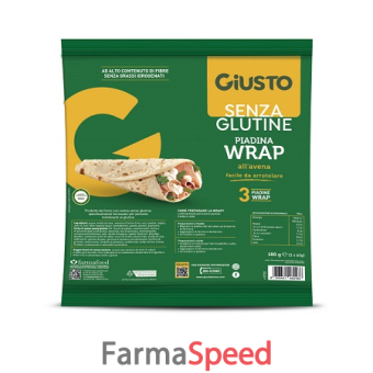 giusto senza glutine wrap con avena 3 pezzi da 60 g