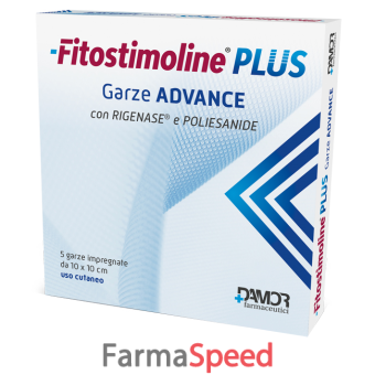 fitostimoline plus garze advance impregnate 10x10 cm 5 pezzi