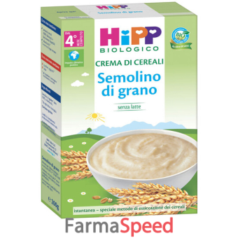 hipp bio crema cereali semolino di grano 200 g