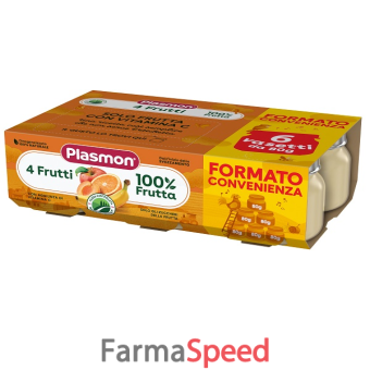 plasmon omogeneizzato 4 frutti 6x80 g