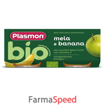 plasmon omogeneizzato bio banana mela 2 vasetti x 80 g