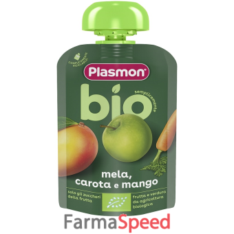 plasmon mela carota mango bio pouches 100 g