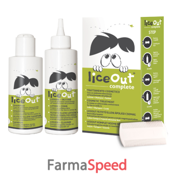 liceout kit completo 1 shampoo 125 ml + 1 lozione 125 ml + 1 pettine