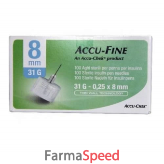 Ago Per Penna Da Insulina Accu-fine Pen Needle Accu-chek Gauge 31 X 8mm 100