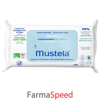 mustela salviette compostabili all'acqua 60 pezzi