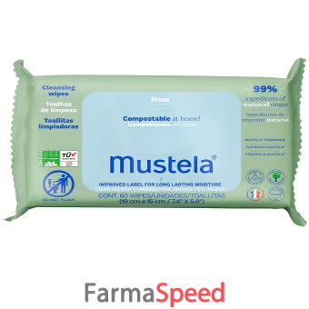 mustela salviette compostabili 60 pezzi