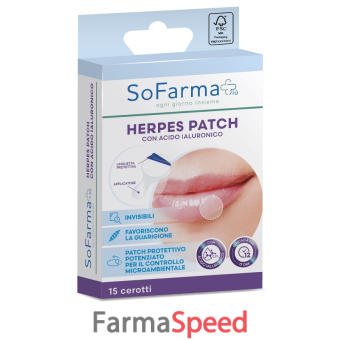 cerotto herpes patch con acido ialuronico sofarmapiu' 15 pezzi