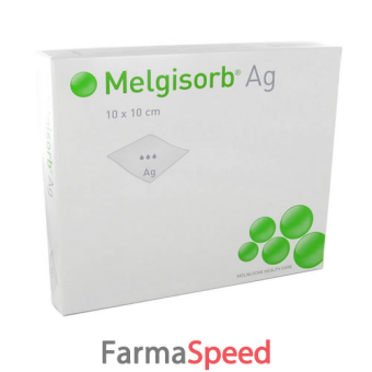 melgisorb ag medicazione con carbossilmetilcellulosa e ioni d'argento 10 x 10 cm 10 pezzi