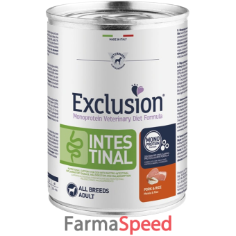 exclusion monoprotein veterinary diet formula intestinal pork and rice 400 g