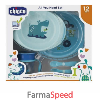 chicco set pappa 12 mesi+ azzurro