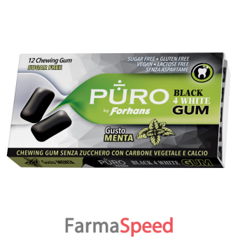 puro by forhans black4white 12 gomme da masticare