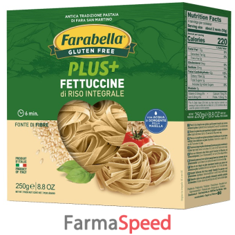 farabella fettuccine riso integrale plus+ 250 g