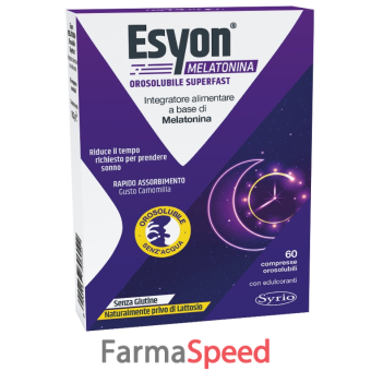 esyon melatonina orosolubile superfast 60 compresse