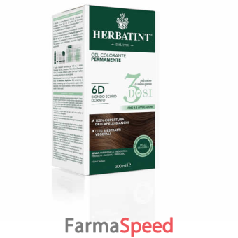 herbatint gel colorante permanente 3 dosi 6d biondo scuro dorato 300 ml