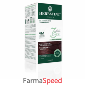 herbatint gel colorante permanente 3 dosi 4m castagno mogano 300 ml