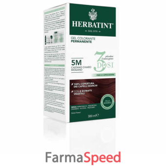 herbatint gel colorante permanente 3 dosi 5m castagno chiaro mogano 300 ml