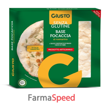 giusto senza glutine fondo focaccia rosmarino 130 g