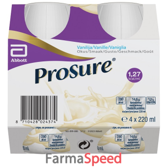 prosure vanilla 4 bottiglie da 220 ml