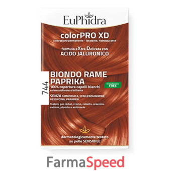 euphidra colorpro gel colorante capelli xd 744 paprika 50 ml in flacone + attivante + balsamo + guanti