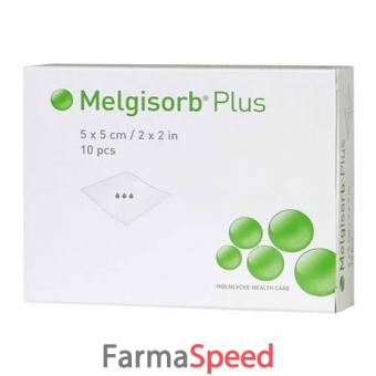 melgisorb plus medicazione ad alta assorbenza in alginato di calcio e sodio 5x5 cm 10 pezzi