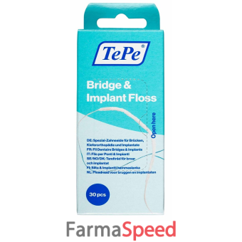 tepe filo ponti & impianti tepe bridge & implant floss 30 pezzi