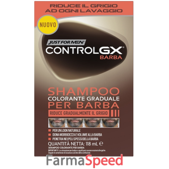 just for men control gx barba shampoo colorante graduale 118 ml