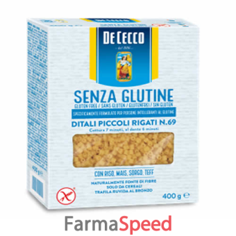 de cecco ditali piccoli rigati n.69 senza glutine 400 g