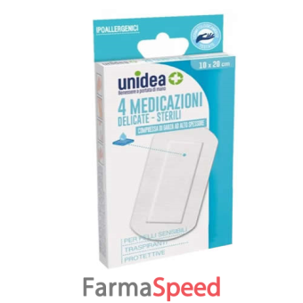 medicazione sterile unidea tessuto non tessuto 10 x 20 cm 4 pezzi