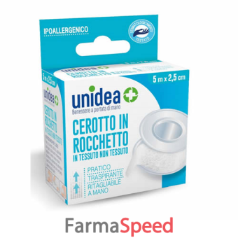 unidea cerotto in rocchetto tessuto non tessuto 5 m x 2,5 cm 1 pezzo