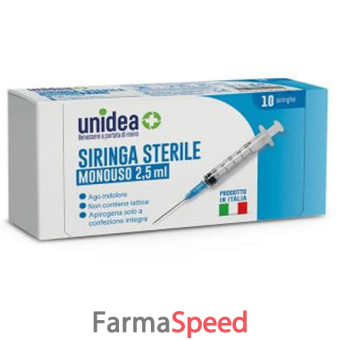 unidea siringa da 2,5ml monouso 10 pezzi