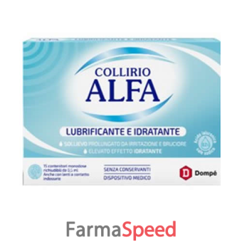 collirio alfa lubrificante idratante 15 fiale monodose