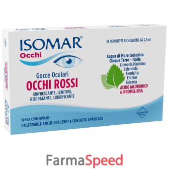 isomar occhi rossi gocce oculari acido ialuronico 0,20% 10 flaconcini