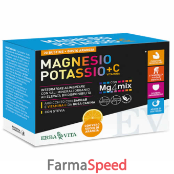 magnesio e potassio +vitamina c arancia 20 bustine