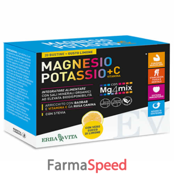 magnesio e potassio +vitamina c limone 20 bustine