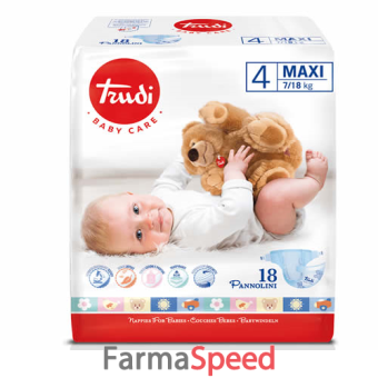 trudi baby care pannolino bambini maxi 7/18 kg 18 pezzi