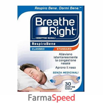 breathe right cerotti nasali classici 30 pezzi