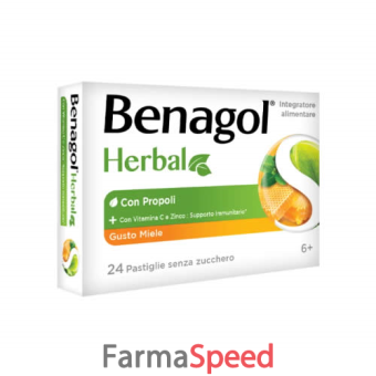 benagol herbal miele 24 pastiglie