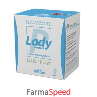 lady presteril assorbenti giorno con ali ripiegati biodegradabili 10 pezzi