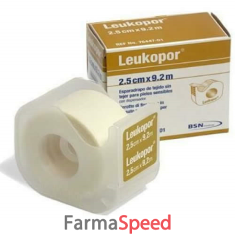 leukopor cerotto in rocchetto ipoallergenico bianco 2,5x920 cm con dispenser