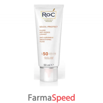 roc fluido solare viso spf 50+ anti-rughe levigante 50 ml