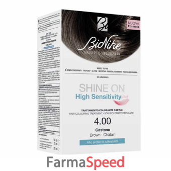 shine on high sensitivity plus castano 4,00 rivelatore in crema 75 ml + crema colorante 50 ml