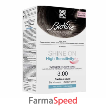 shine on high sensitivity plus castano scuro 3,00 rivelatore in crema 75 ml + crema colorante 50 ml