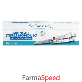 siringa sterile 2,5mm gauge 23 sofarmapiu' 10 pezzi