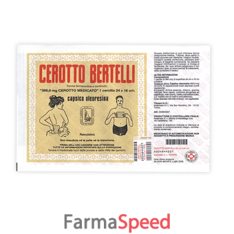 cerotto bertelli - 368,6 mg cerotto medicato 1 cerotto 16 x 24 cm 